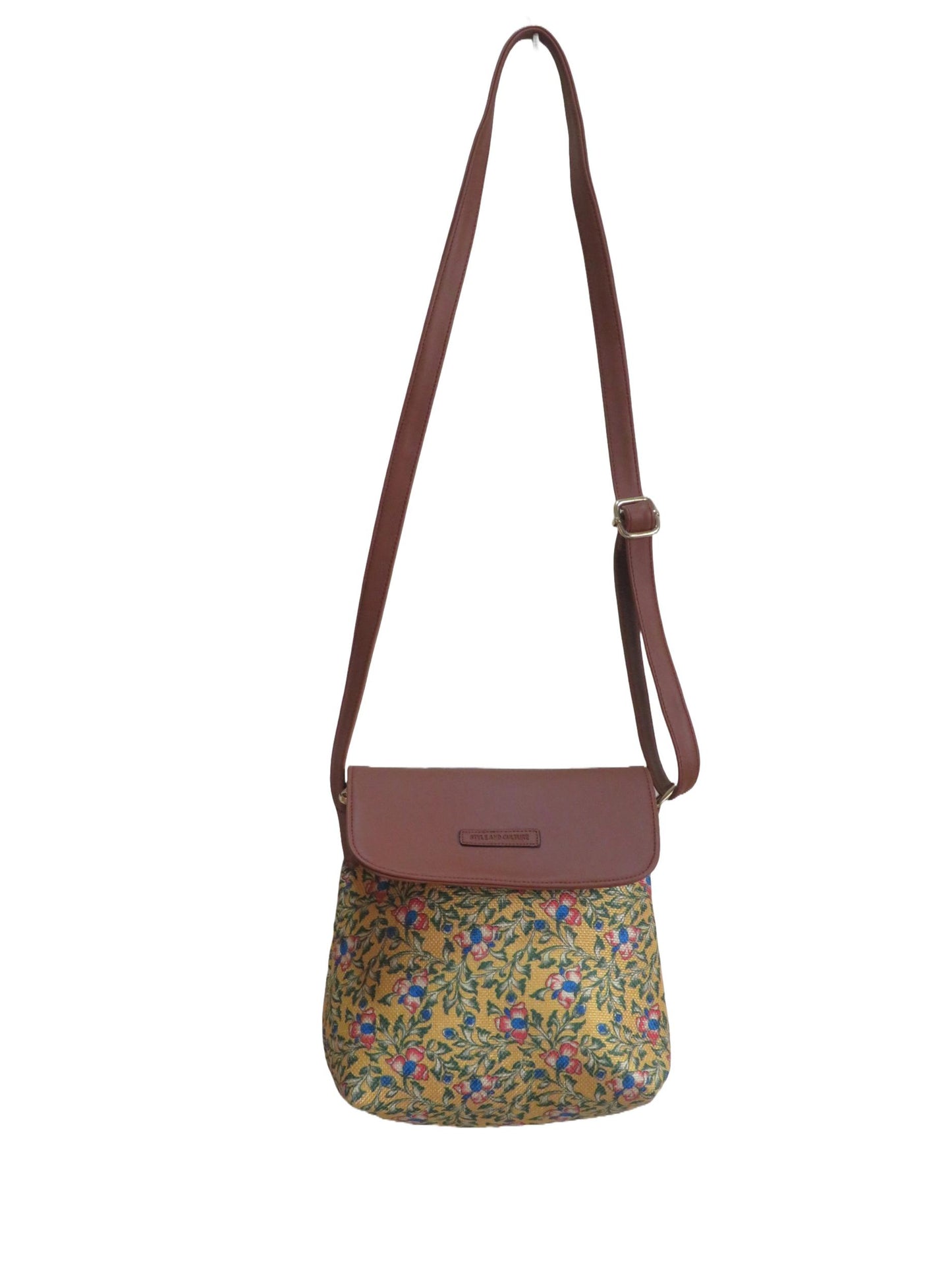 Style and Culture Handcrafted Floral design Vegan Sling Bag