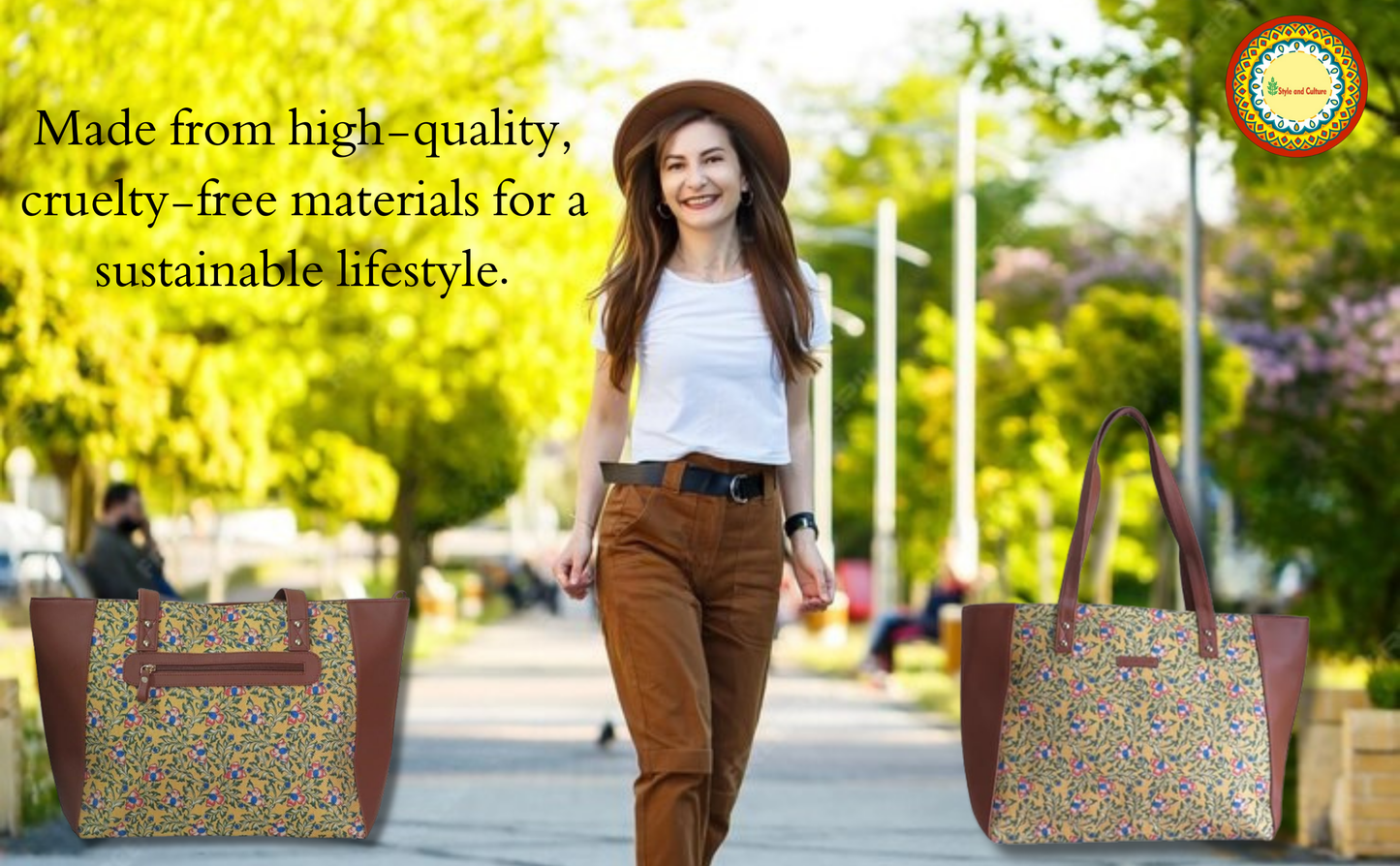 Style and Culture Handcrafted Mariglod Heritage Ceremics floral design Vegan Tote Bag