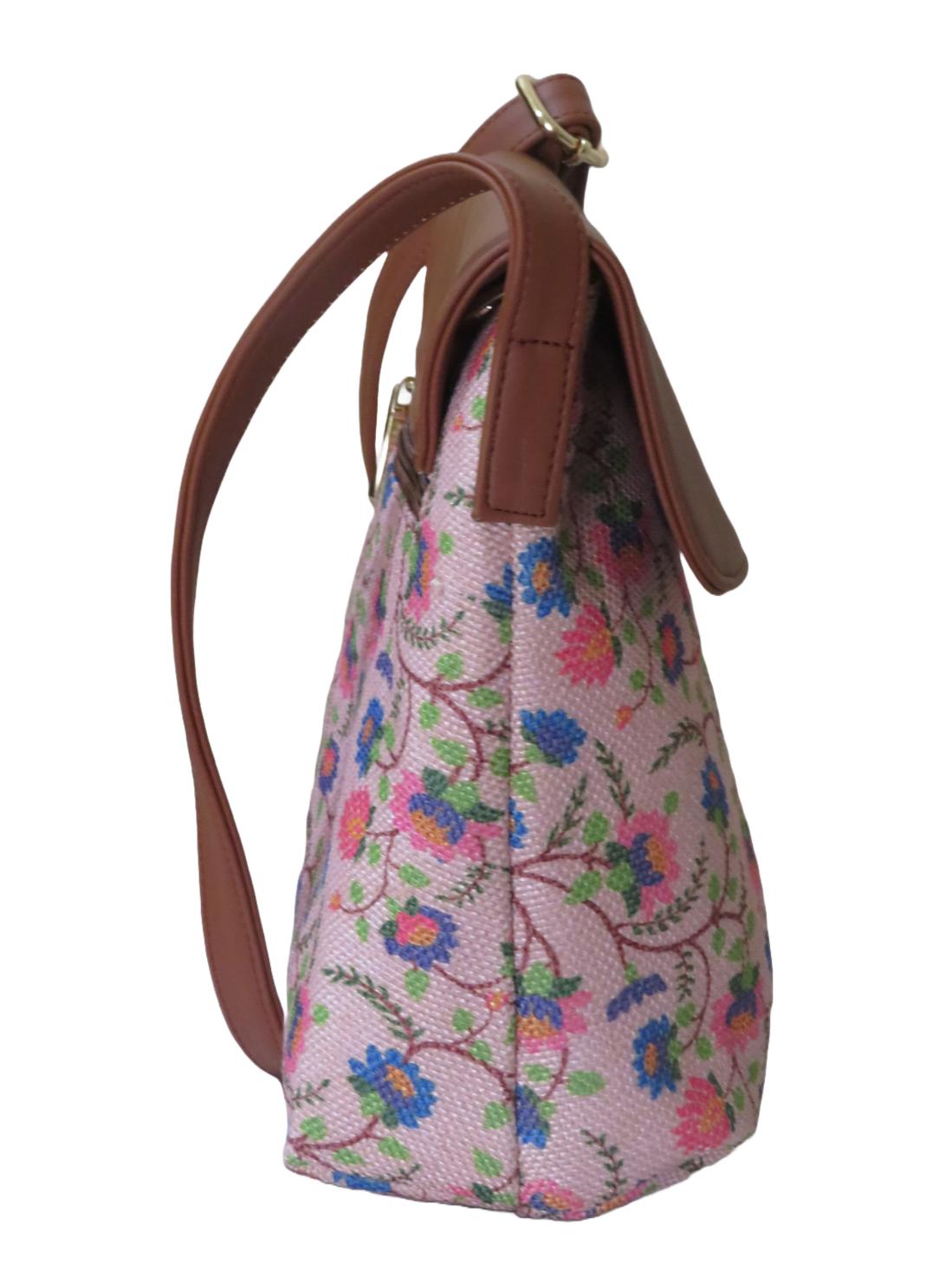Style and Culture Handcrafted Floral design Vegan Sling Bag