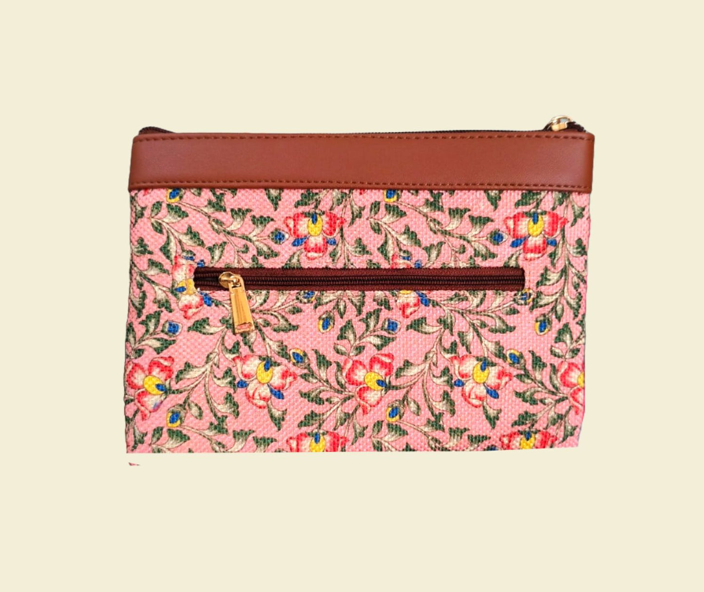 Style and Culture vegan floral motifs pouch perfect for daily essentials.