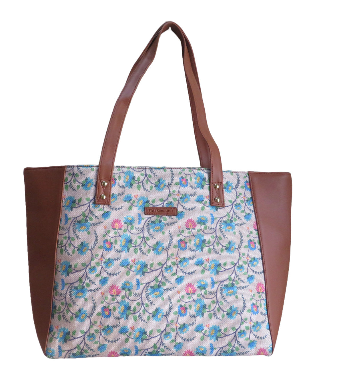 Style and Culture Handcrafted floral design Vegan Tote Bag