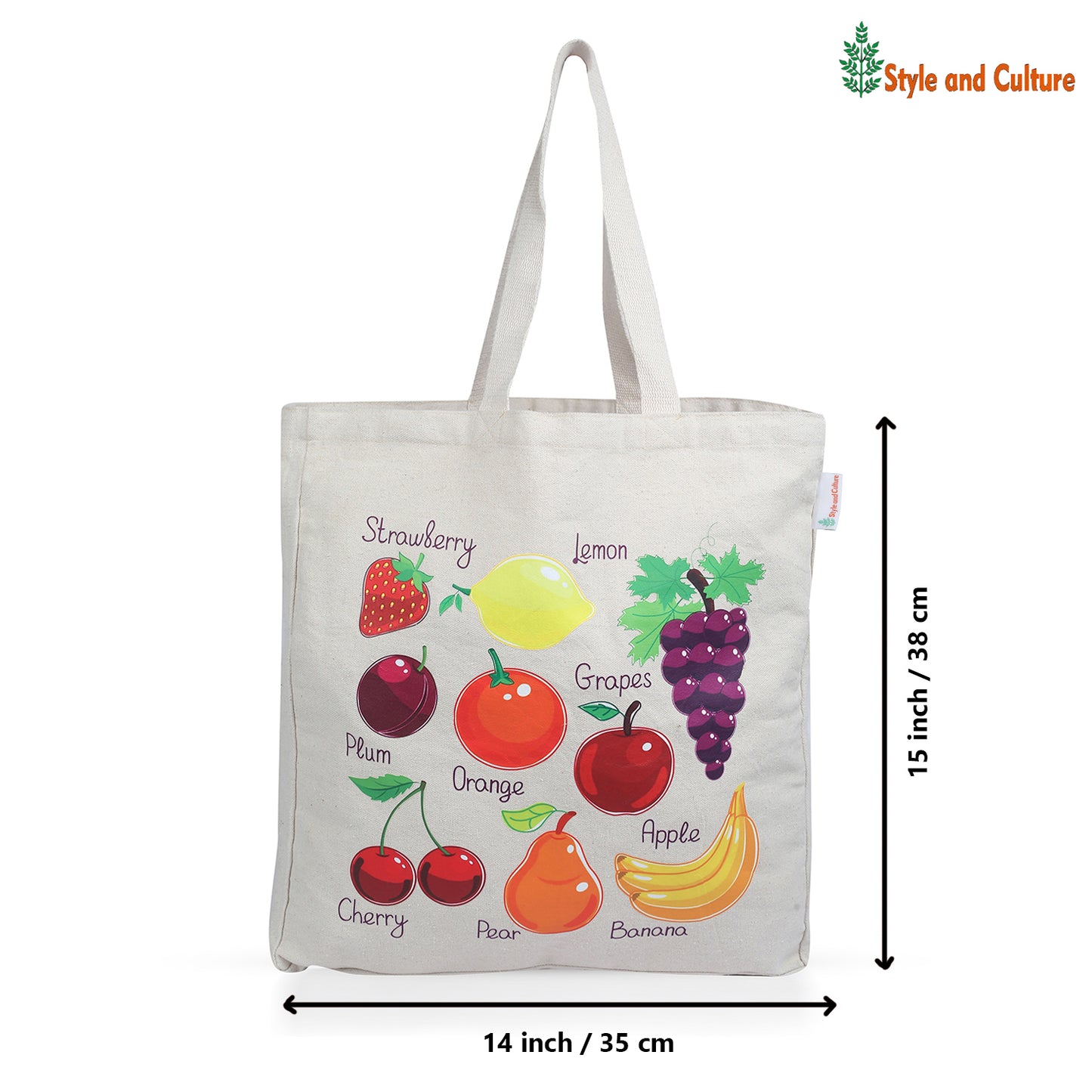 Style and Culture Reusable Canvas tote grocery bag