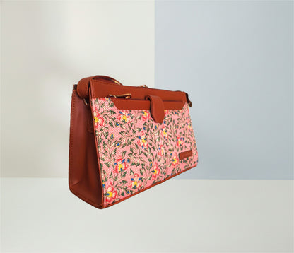Style and Culture Handcrafted Blush Pink Floral Sling Bag