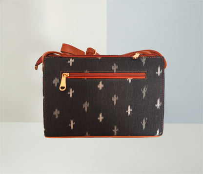 Style and Culture Handcrafted Black Ikat Everyday Sling Bag