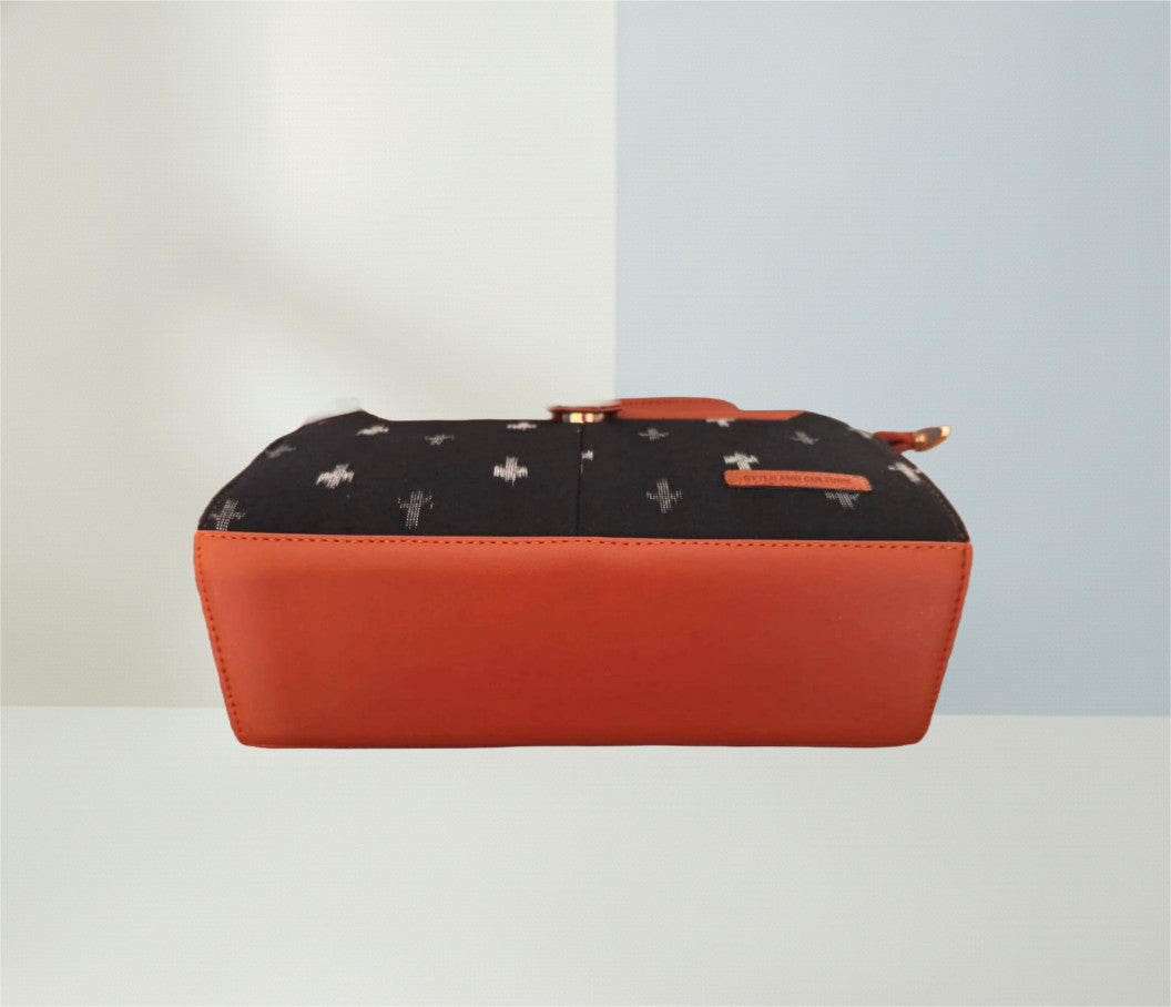Style and Culture Handcrafted Black Ikat Everyday Sling Bag
