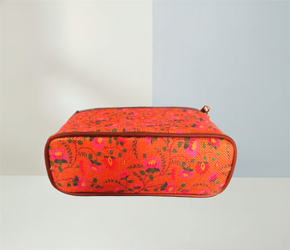 Style and Culture Handcrafted Orange Blossom Heritage Vegan Sling Bag