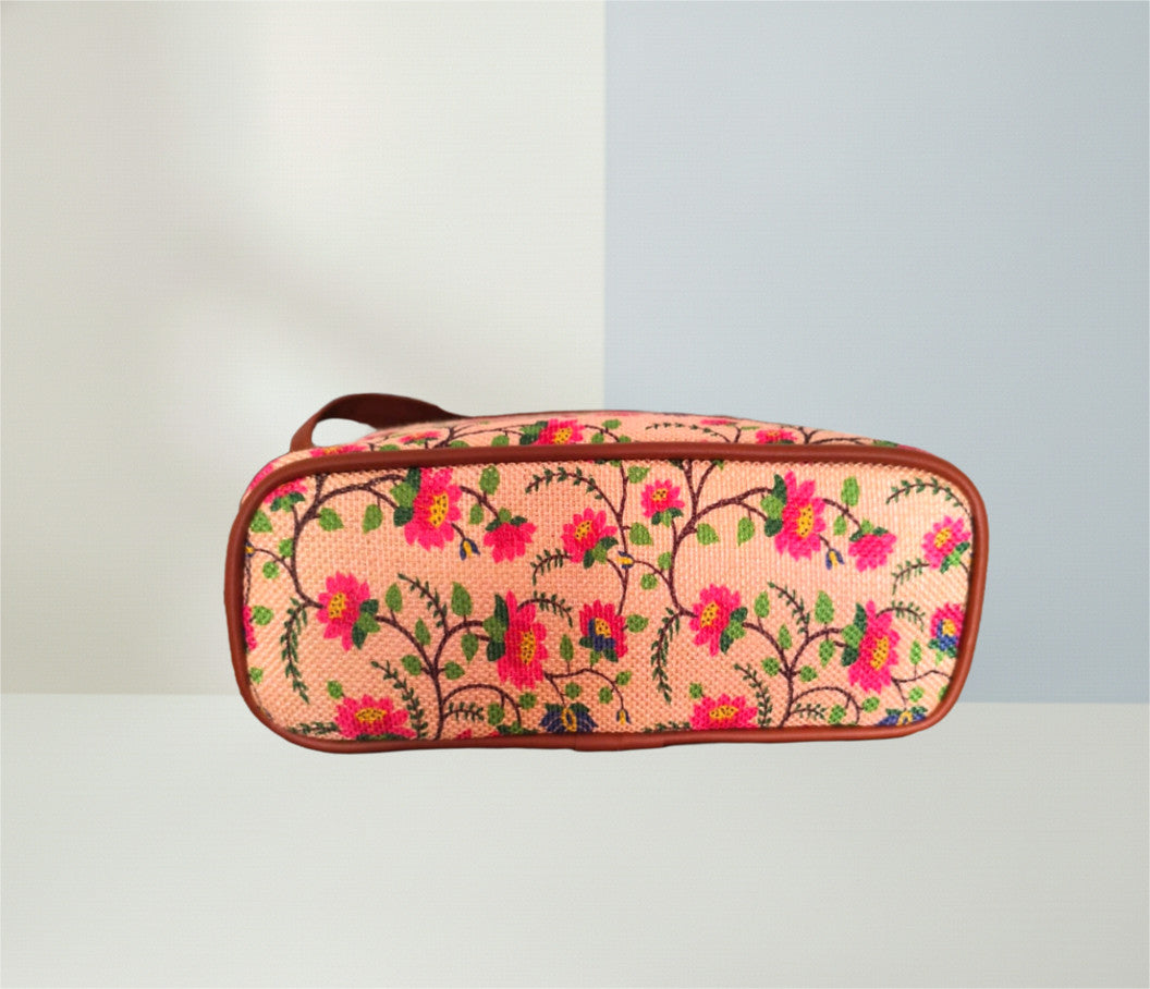 Style and Culture Handcrafted Pastel Garden Floral Vegan Sling Bag
