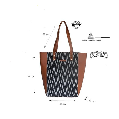 Style and Culture Handcrafted Ikkat design Vegan Tote Bag