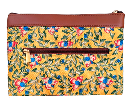 Style and Culture vegan floral motifs pouch perfect for daily essentials.