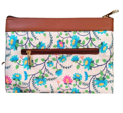 Style and Culture vegan floral motifs pouch perfect for daily essentials.
