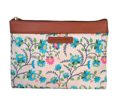Style and Culture vegan floral motifs pouch perfect for daily essentials.