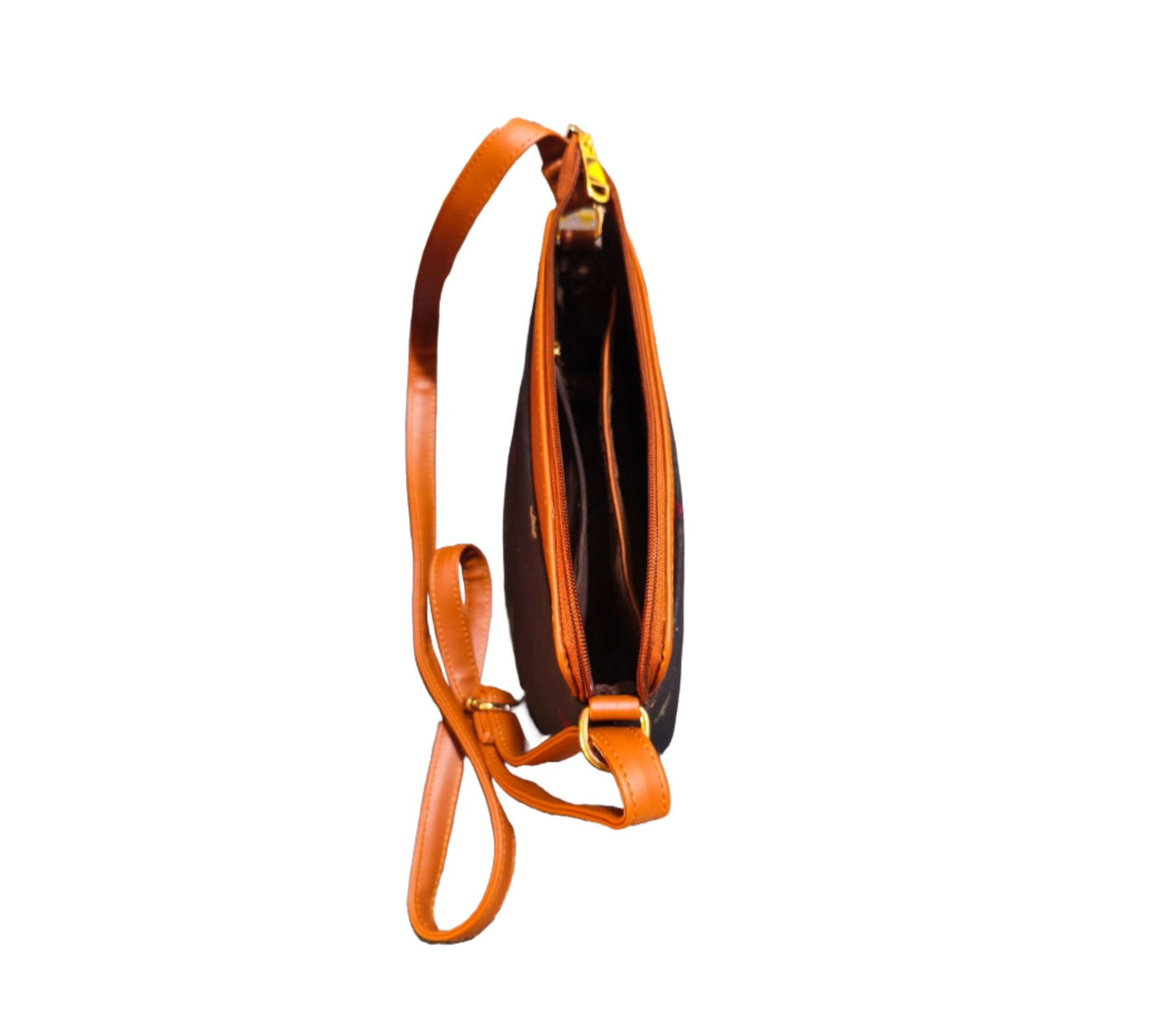 Style and Culture Handcrafted Orange Blossom Heritage Vegan Sling Bag