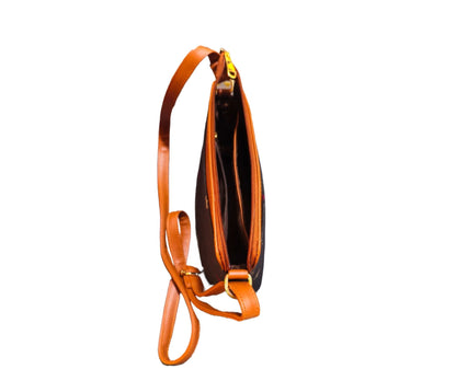 Style and Culture Handcrafted Orange Blossom Heritage Vegan Sling Bag