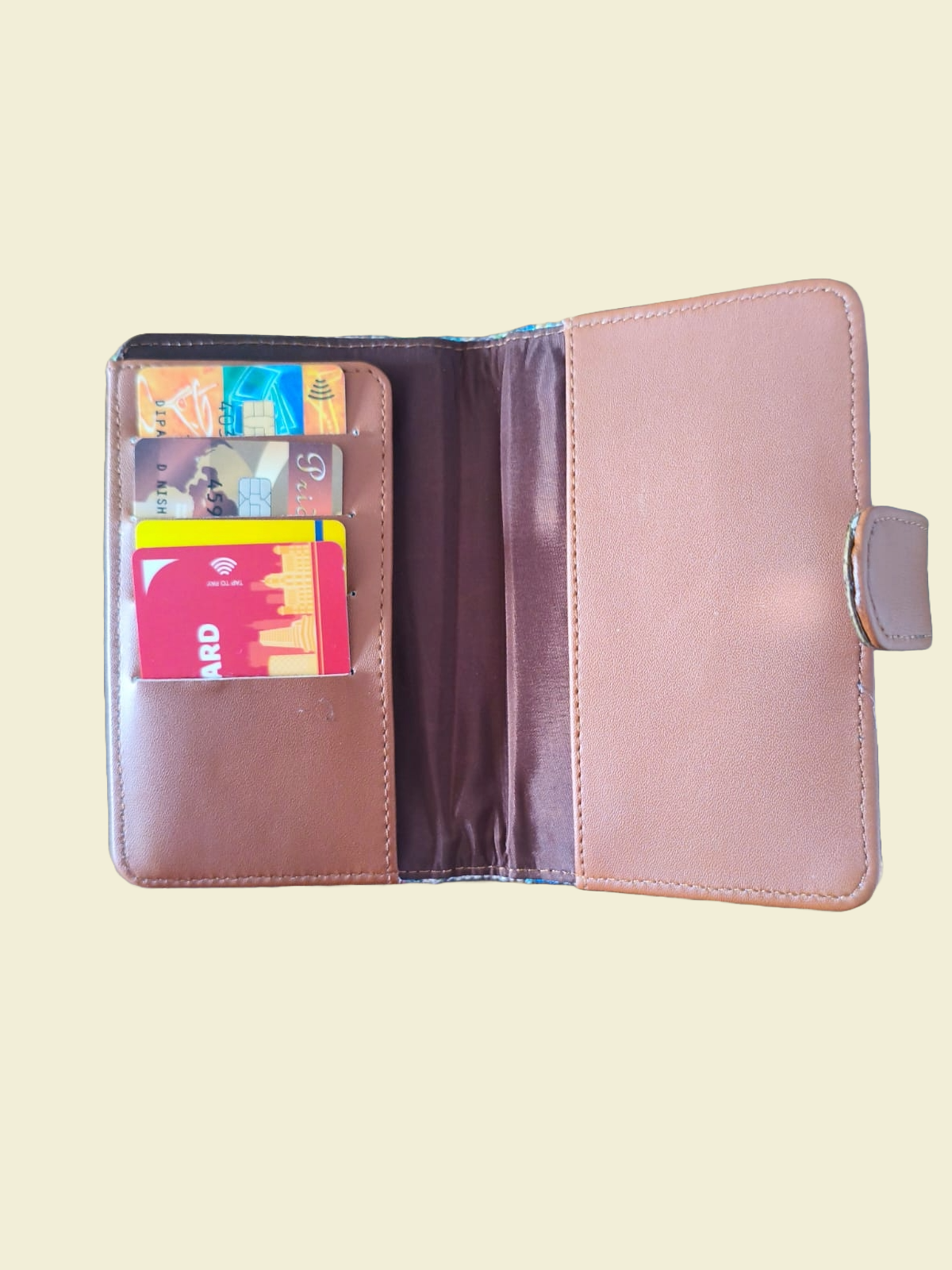 Handcrafted Ikat Mini Card Wallet with Snap Closure