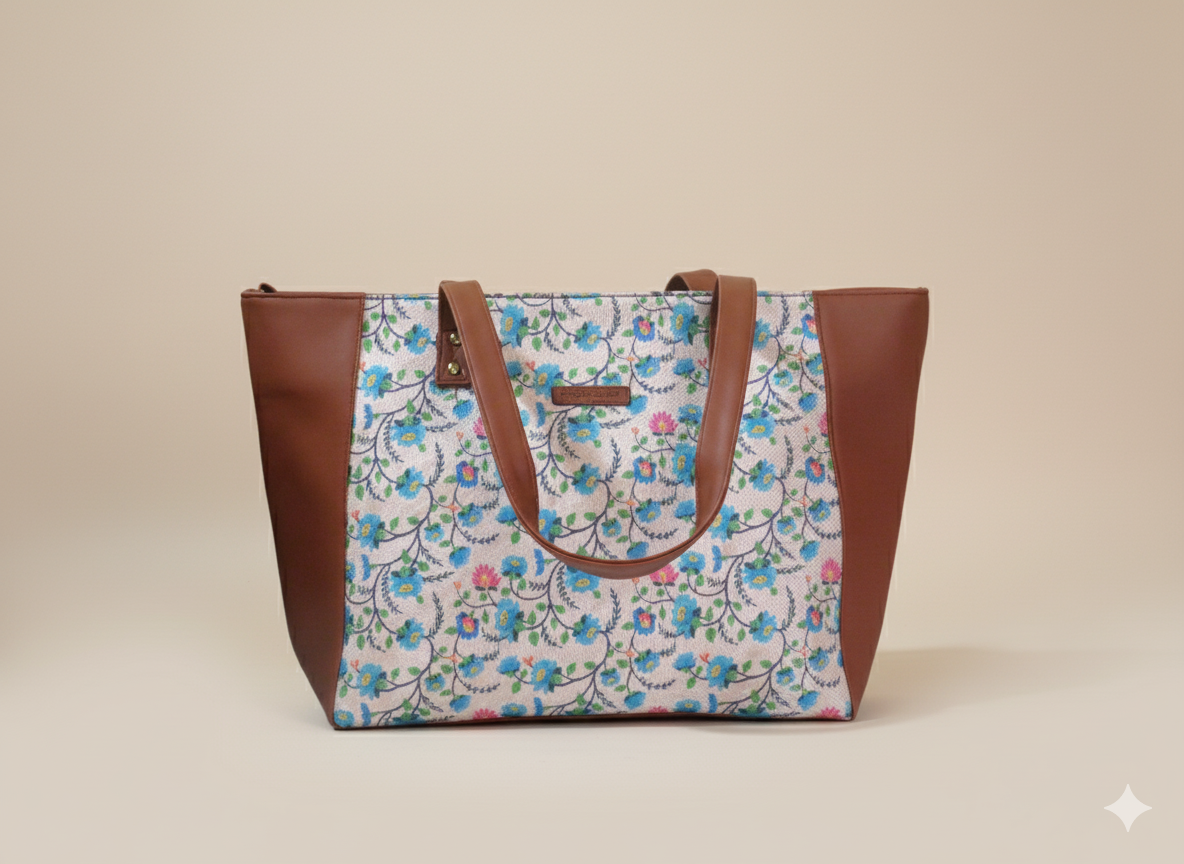 Style and Culture Handcrafted floral design Vegan Tote Bag