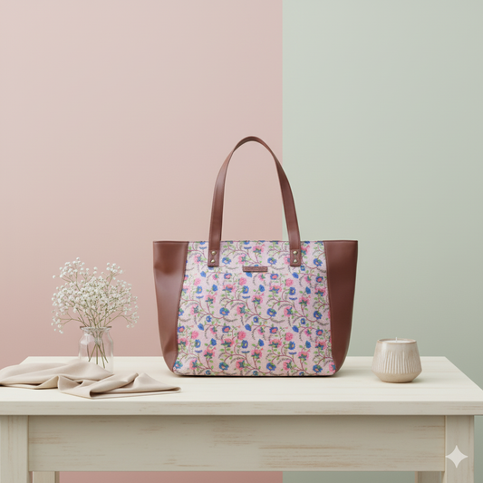 Style and Culture Handcrafted floral design Vegan Tote Bag