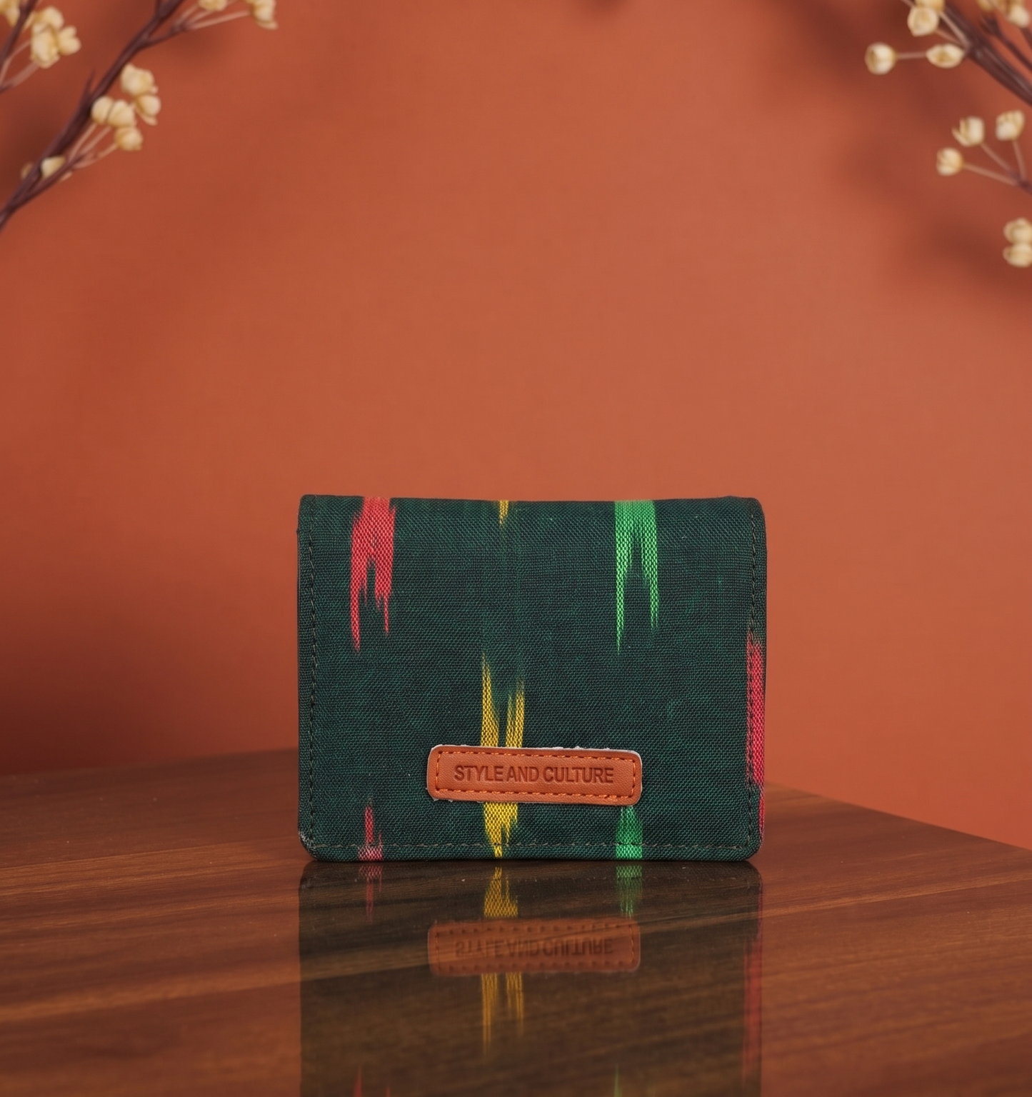 Combo offer-Style and Culture Vegan Ikat Mini Wallet (Green)
