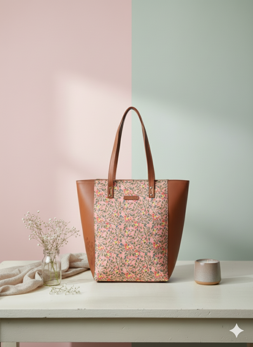 Style and Culture Handcrafted floral design Vegan Tote Bag