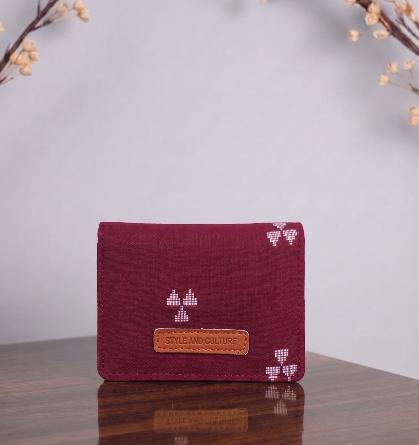 Combo offer-Style and Culture Vegan Ikat Mini Wallet (Red)
