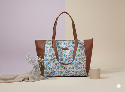 Style and Culture Handcrafted floral design Vegan Tote Bag