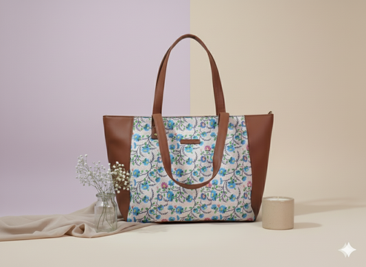 Style and Culture Handcrafted floral design Vegan Tote Bag