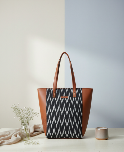 Style and Culture Handcrafted Ikkat design Vegan Tote Bag