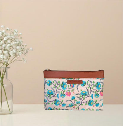 Style and Culture vegan floral motifs pouch perfect for daily essentials.