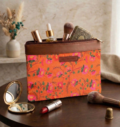 Style and Culture vegan floral motifs pouch perfect for daily essentials.