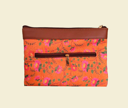 Style and Culture vegan floral motifs pouch perfect for daily essentials.