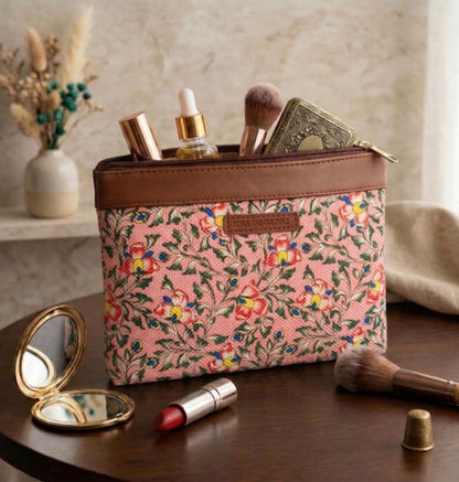 Style and Culture vegan floral motifs pouch perfect for daily essentials.