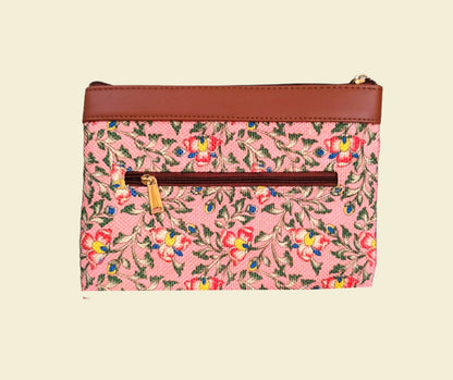Style and Culture vegan floral motifs pouch perfect for daily essentials.