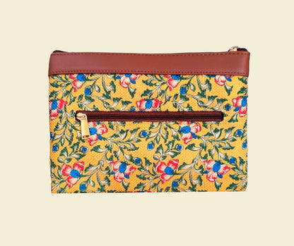 Style and Culture vegan floral motifs pouch perfect for daily essentials.