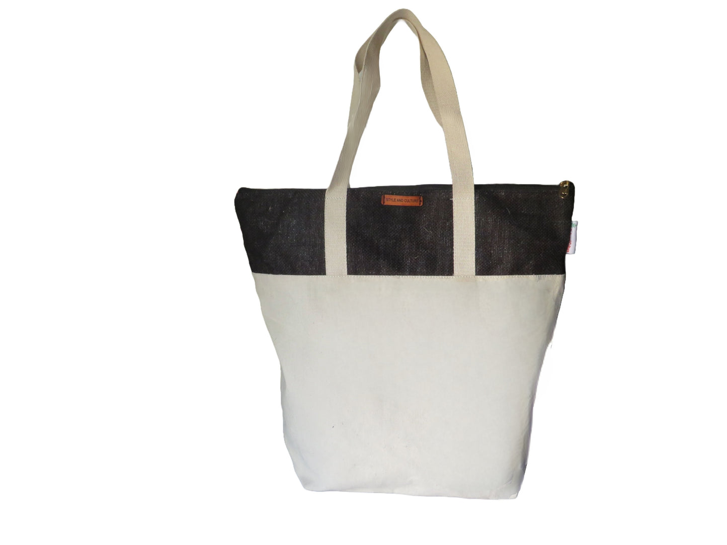 Style and Culture Jute Canvas Tote Bag