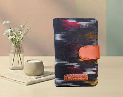 Handcrafted Ikat Mini Card Wallet with Snap Closure