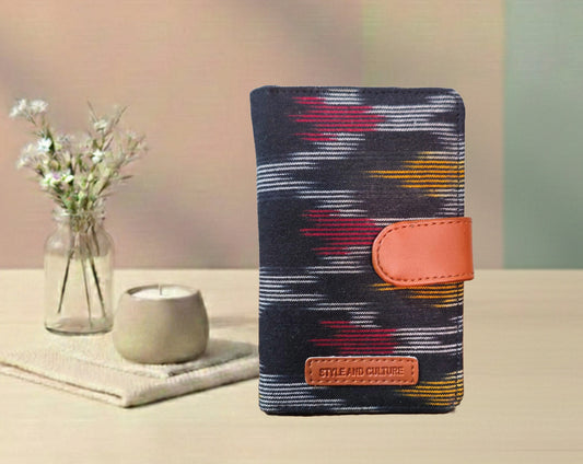 Handcrafted Ikat Mini Card Wallet with Snap Closure