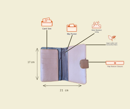 Handcrafted Ikat Mini Card Wallet with Snap Closure