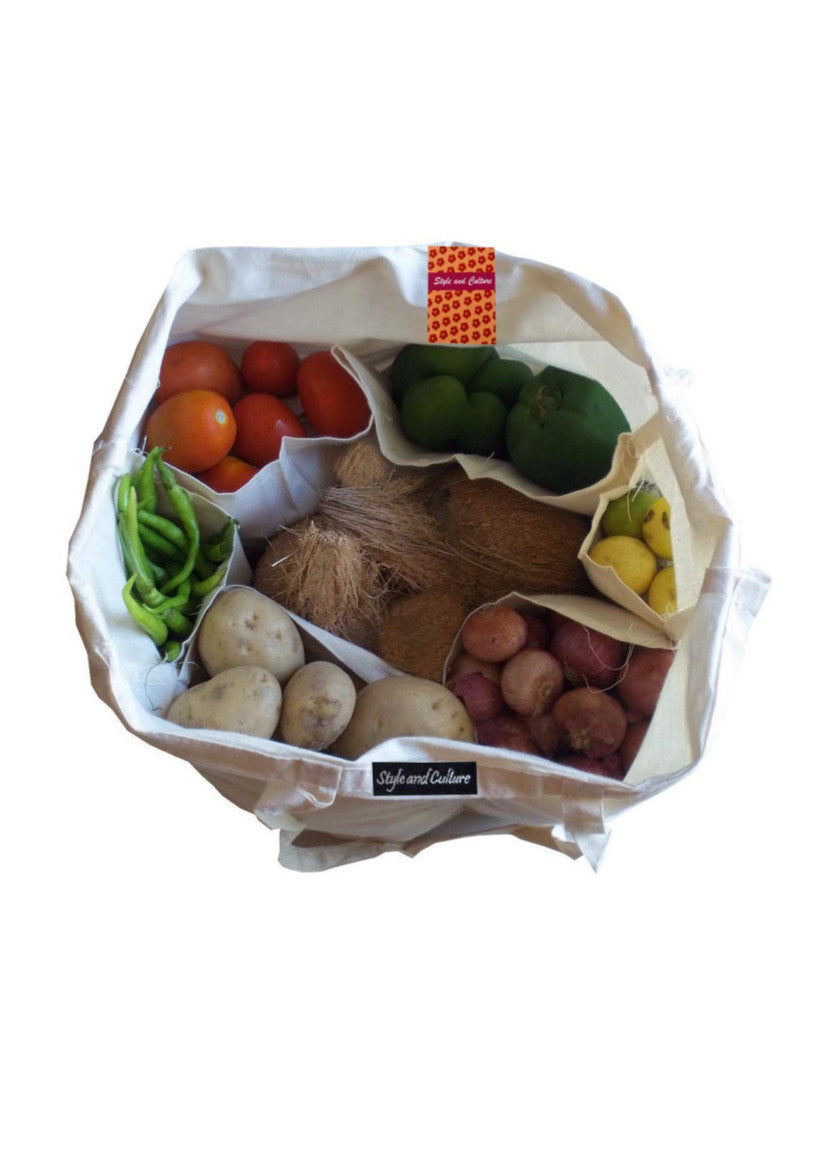 Style and Culture 6 pocket canvas Vegetable Bag