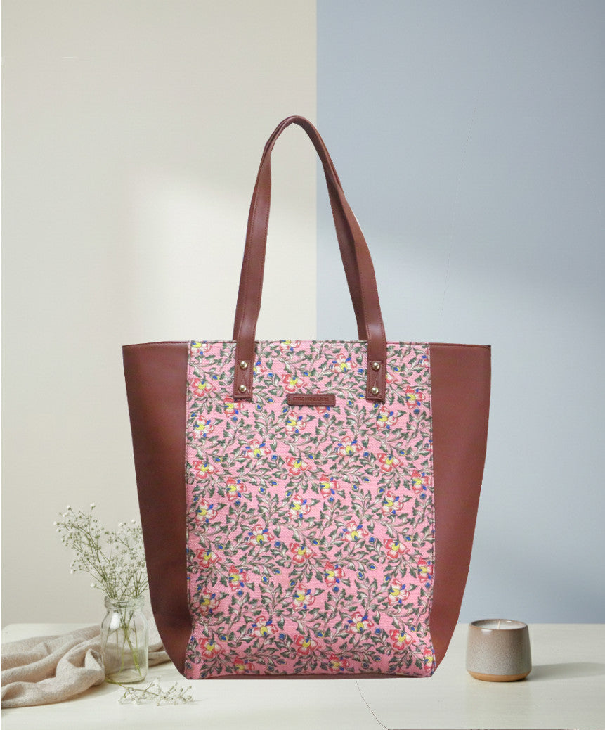 Style and Culture Handcrafted floral design Vegan Tote Bag